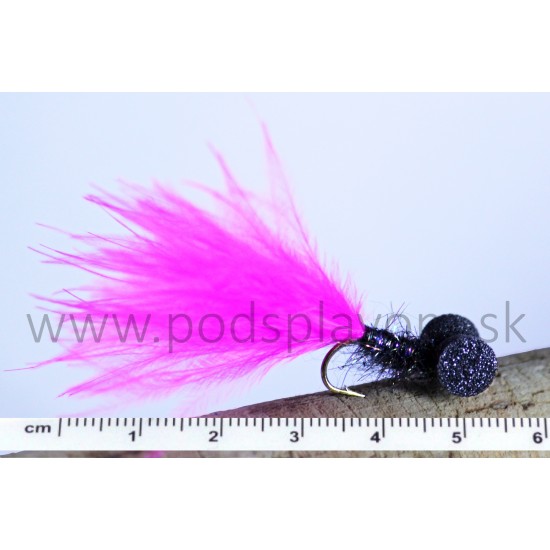 RVFLY Mucha Booby Nymph (Bobina) ružovo-čierna 50mm