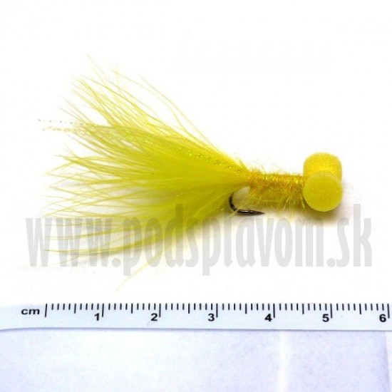 RVFLY Mucha Booby Nymph (Bobina) žltá 50mm