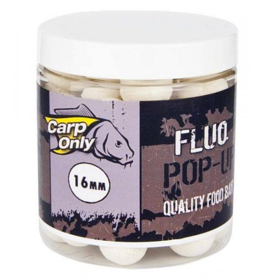 CARPONLY FLUO POP UP Boilies White (biela) 100g
