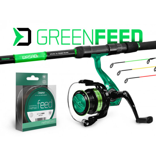 Feedrový set Delphin GreenFEED 360cm/100g + 4T + 0,20mm